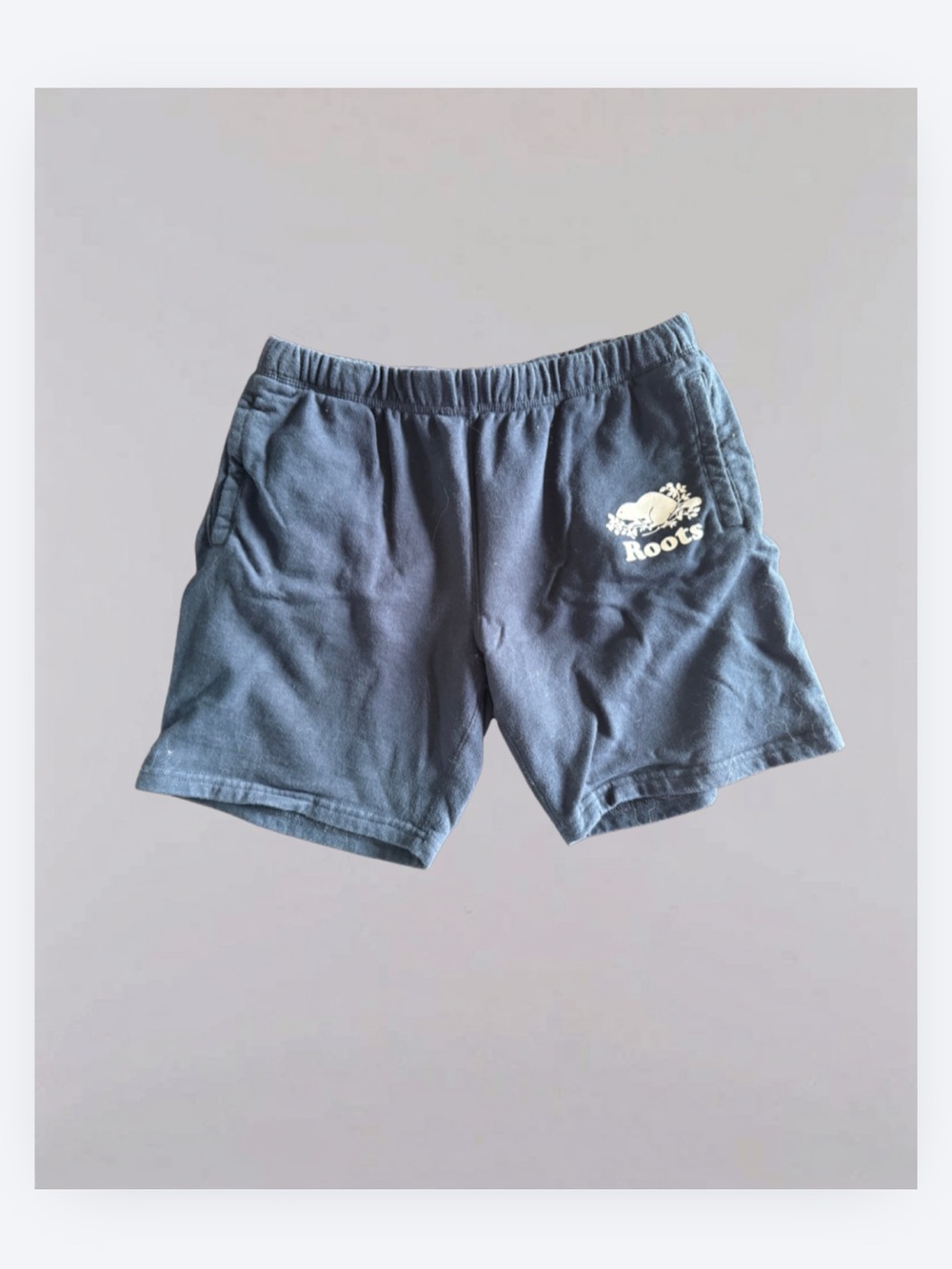 Roots Kids Navy Blue Logo Sweat Shorts